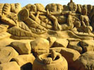 quelques détails de la sculpture de sable principale